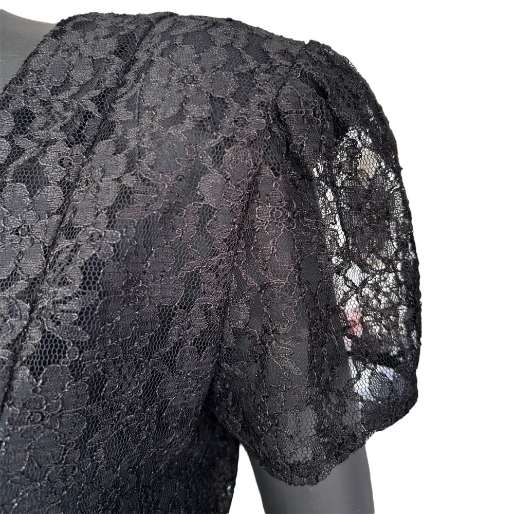 Vintage Lace Fit & Flare Dress Button-Down Dark Romantic Goth Witchcore Corset - Picture 7 of 12
